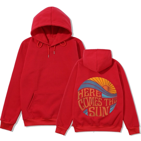 Forever Chasing Sunsets American Retro Hoodie Letter Print Fleece Lined Hooded Sweatshirt Casual Unisex Loose Pullover Top