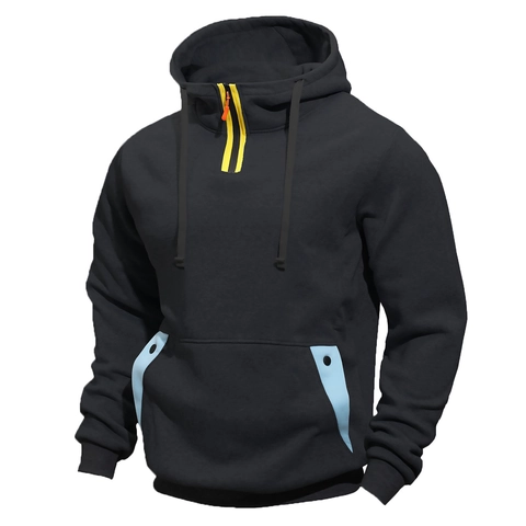 Heren Outdoor Hoodie Polyester Halve Rits Multi Pocket Sport Casual Hoodie Daily Active Fashion Pullover Top
