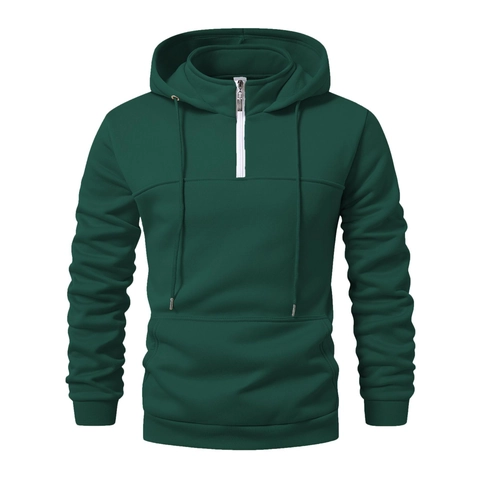 Herren Hoodie Mit Halbem Reißverschluss Fleecegefüttert Langarm Pullover Sweatshirt Sport Lässig Kapuzenjacke Für Herbst Winter