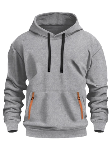 Sudadera con Capucha Informal para Hombre Pullover de Poliéster Manga Larga Bolsillo Canguro Cordón en Contraste Ajuste Holgado