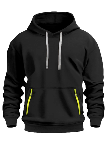 Sudadera con Capucha Informal para Hombre Pullover de Poliéster Manga Larga Bolsillo Canguro Cordón en Contraste Ajuste Holgado