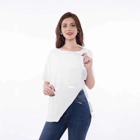 Maglietta da Allattamento Funzionale da Donna con Apertura Laterale in Velcro Abbigliamento per Riabilitazione