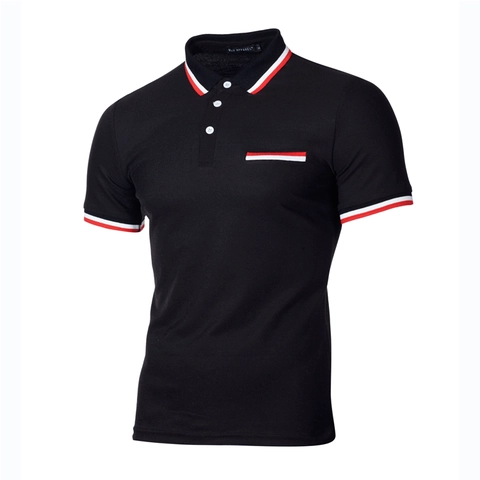 Polo da Uomo Casual a Maniche Corte Patchwork con Colletto a Strisce a Contrasto Slim Fit Traspirante Top in Poliestere Moda Quotidiana