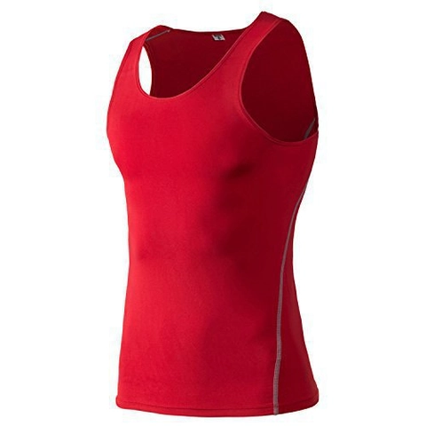 Herren Schnelltrocknend Kompressionsweste Fitness Sport Training Ärmelloses Tank Top Polyester Slim Fit Gym Laufen Workout Shirt