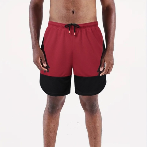 Men's Two-In-One Mesh Sports Shorts Double Layer Breathable Gym Running Shorts With Phone Pocket Drawstring Quick Dry Bottoms