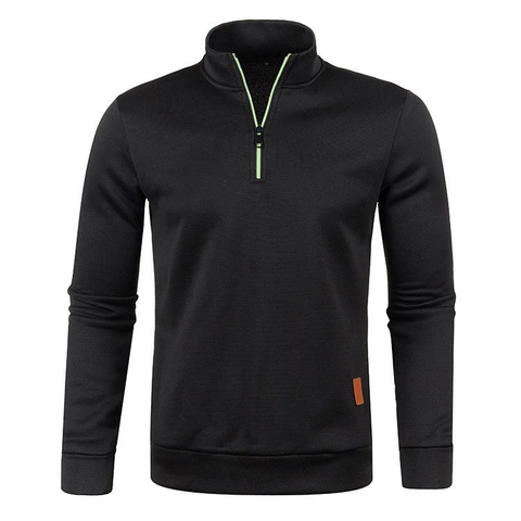 Men's 1/4 Zip Pullover Sweatshirt Marl Heathered Stand Collar Long Sleeve Casual Fleece Sporty Outdoor Top For Men