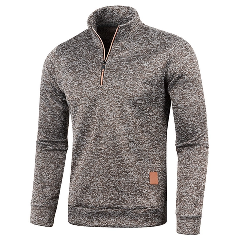 Men's 1/4 Zip Pullover Sweatshirt Marl Heathered Stand Collar Long Sleeve Casual Fleece Sporty Outdoor Top For Men