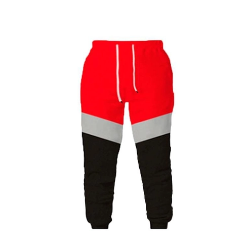 Pantaloni Sportivi Casual Colorblock Da Uomo Patchwork Jogger Misto Cotone Coulisse Vita Polsini Elastici Per Allenamento Quotidiano