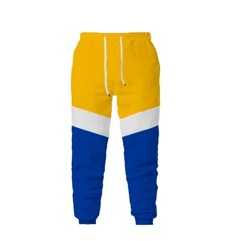 Men's Casual Colorblock Patchwork Sporty Joggers Cotton Blend Drawstring Elastic Cuff Sweatpants For Gym Daily Activewear
