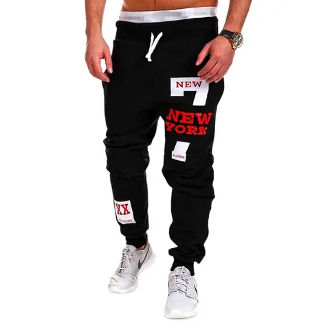 Ανδρικά Hip Hop Joggers με Τύπωμα New York Κορδόνι Casual Αθλητικό Παντελόνι με Ριμπ Μανσέτες Μείγμα Πολυεστέρα