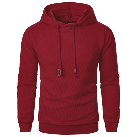 Herren Jacquard Hoodie Casual Mode Langarm Pullover Sweatshirt Für Outdoor Fitness Sport Einfarbiges Kapuzenoberteil