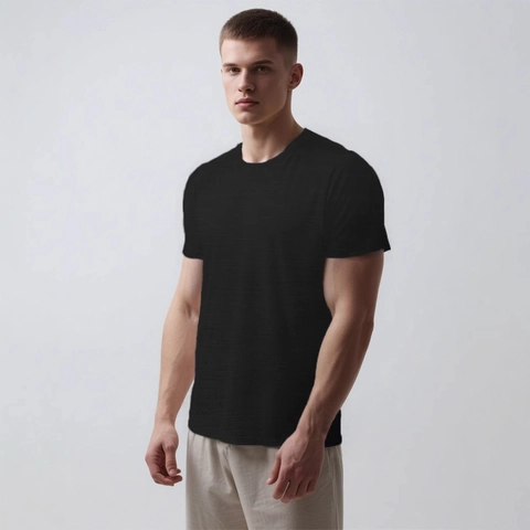 Men's Adaptive Post-Surgery Recovery T-Shirt With Shoulder Snaps Short Sleeve Cotton Blend Nursing Clothing For Patient
