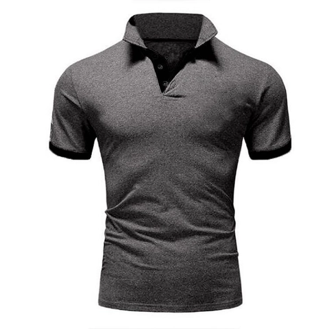 Polo Casual de Manga Corta para Hombre Patchwork de Contraste Mezcla de Fibra de Acetato Top Moda Verano Básico Cómodo Ropa Diaria Hombre