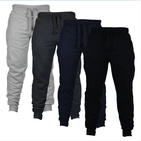 Pantalones Jogger Casuales de Mezcla de Algodón para Hombre Con Cordón Cintura Elástica Puños Acanalados Color Sólido Pantalones Deportivos