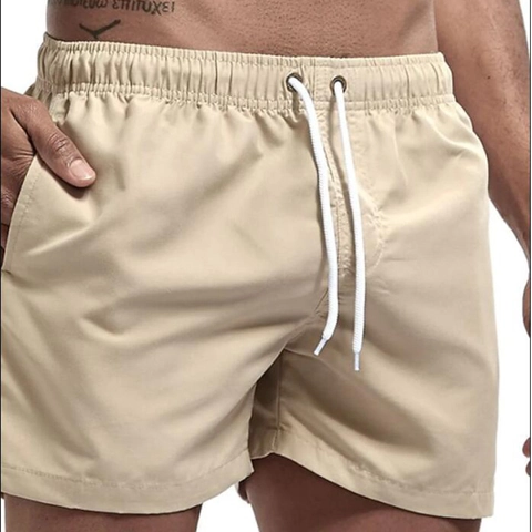 Men's Quick Dry Swim Trunks Polyester Breathable Beach Shorts With Mesh Lining Elastic Waist Drawstring Swimming Bottoms