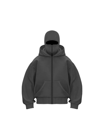 Herren Schwergewicht Full Zip Hoodie Mit Integrierter Sturmhaube Oversized Streetwear Einfarbig Sweatshirt Herbst Winter