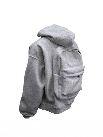 Sudadera con Capucha y Mochila Integrada para Hombre Streetwear de Mezcla de Algodón con Cremallera Chaqueta Techwear Outdoor para Hombre