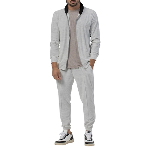 Herren Casual Sportanzug Leichtes Polyester Full Zipper Stehkragen Jacke Und Jogginghose 2 Teiliges Trainingsanzug