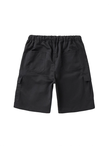 Pantalones Cortos Cargo Casual para Hombre Ajuste Holgado Multibolsillos Cordón Cintura Elástica Pantalones Cortos de Verano Color Sólido Pantalones de Playa