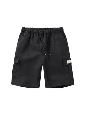 Pantalones Cortos Cargo Casual para Hombre Ajuste Holgado Multibolsillos Cordón Cintura Elástica Pantalones Cortos de Verano Color Sólido Pantalones de Playa