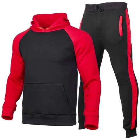 Tuta Sportiva con Felpa con Cappuccio Casual da Uomo Set di Due Pezzi Tinta Unita Felpa a Manica Lunga con Pantaloni della Tuta Abbigliamento Sportivo