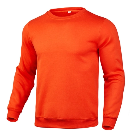 Sudadera Informal de Color Sólido para Hombre con Cuello Redondo Manga Larga Pullover Forro de Felpa Poliéster Top