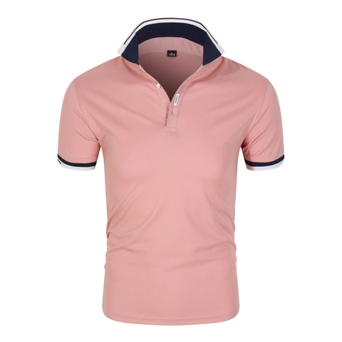 Polo Homme Rayures Contrastées Manches Courtes Décontracté Sportif Couleur Unie Top Pour Été Quotidien Mode Classique