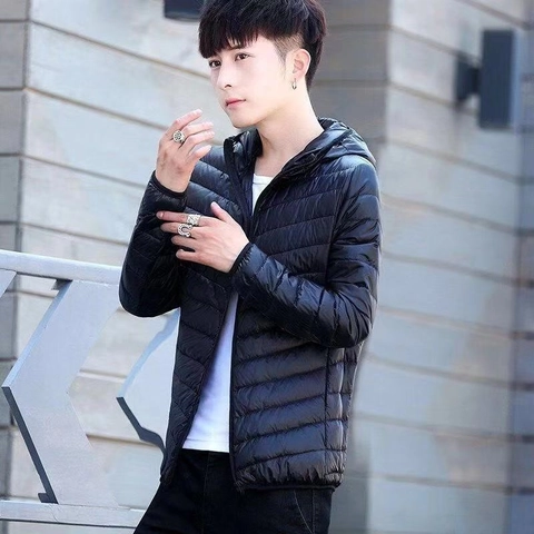 Leichte Gesteppte Wattierte Herrenjacke Mit Kapuze Stehkragen Winddichte Baumwolle Oberbekleidung Winter Casual Kurzmantel Für Jugendliche