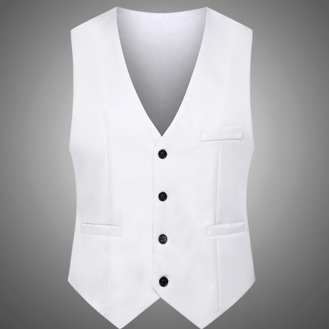 Ανδρικό Slim Fit Business Casual Γιλέκο Κοστουμιού Monopetto V-Neck Επίσημο Γάμος Γαμπρός Top