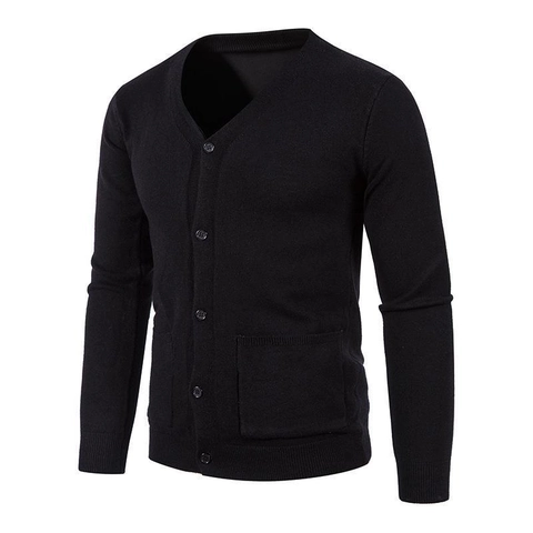 Men's Casual V-Neck Cardigan Sweater Long Sleeve Slim Fit Button Down Knitwear Spring Autumn Basic Daily Male Outerwear