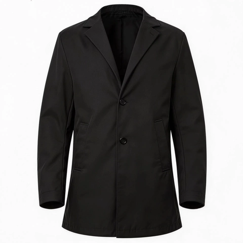Men's Classic Slim Fit Mid-Length Trench Coat Single Breasted Business Casual Lapel Overcoat Spring Autumn Outerwear
