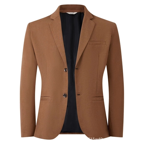 Giacca da Uomo Casual Slim Fit Business Revers a Dente Monopetto in Poliestere Versatile No Stiro Blazer Sportivo Capispalla
