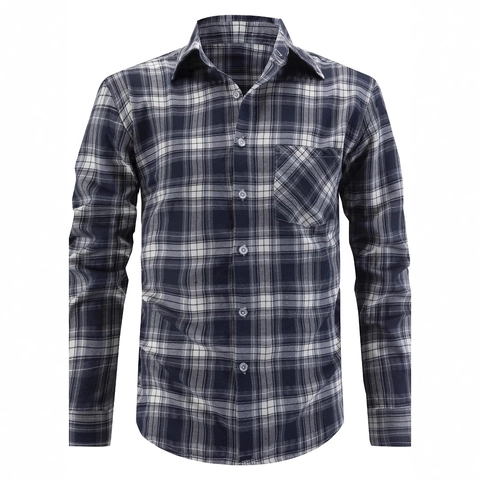 Herren Casual Karo Langarmhemd Bügelfreie Polyester Viskose Mischung Regular Fit Klassisches Karo Button Down Top Mit Tasche
