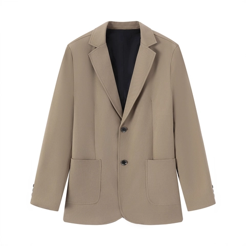 Heren Casual Blazerjasje Lichtgewicht Polyester Single Breasted Revers Opgestikte Zakken Business Kantoor Dagelijks Gebruik