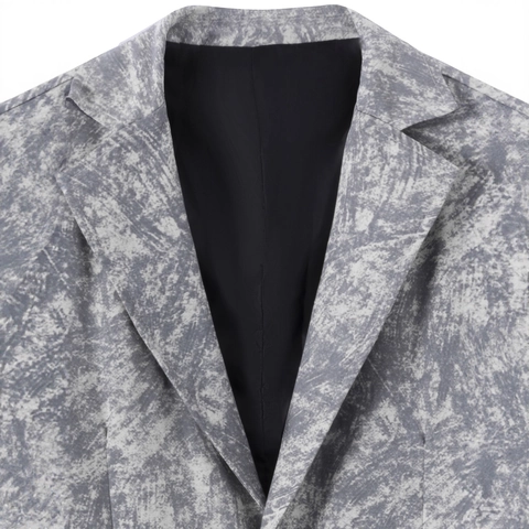Men Polyester Tie Dye Suit Jacket Marble Print Blazer Notched Lapel Single Breasted Business Casual Office Daily Outerwear