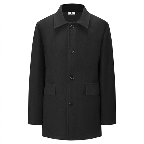 Herren Mittellang Wollmantel Winter Verdickt Revers Einreihig Windjacke Für Business Casual Korean Style Mantel