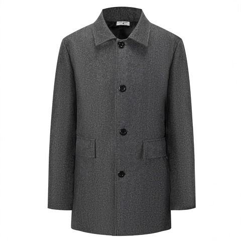 Herren Mittellang Wollmantel Winter Verdickt Revers Einreihig Windjacke Für Business Casual Korean Style Mantel