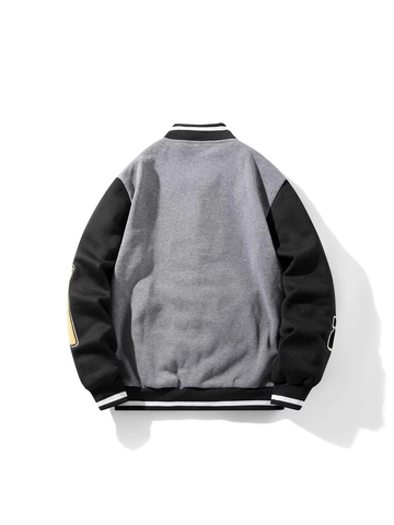 Amerikanische Retro Varsity Jacke Für Herren Mit Stickerei Und Colorblock Baseball Outerwear Druckknopf Casual Sportjacke