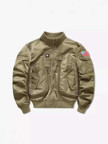 Chaqueta Bomber de Vuelo MA-1 para Hombre Estilo Militar Táctico Chaqueta Ligera Cortavientos Con Múltiples Bolsillos Puños Acanalados