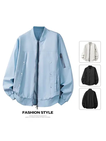 Chaqueta Bomber Hombre American Vintage Cortavientos Ligera Cremallera Casual Chaqueta de Vuelo Ropa de Abrigo Moda Tallas Grandes Abrigo Hombre