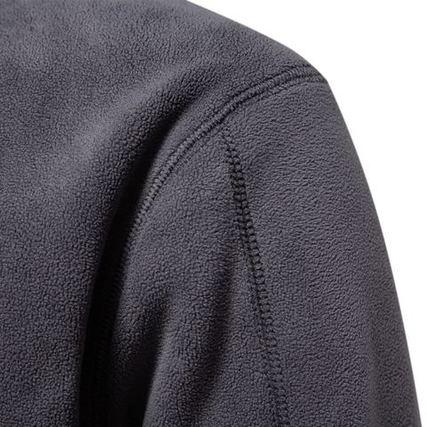 Men's Fleece Pullover Sweatshirt Long Sleeve Half Zip Stand Collar Hooded Winter Warm Casual Loose Fit Fleece Jacket Top