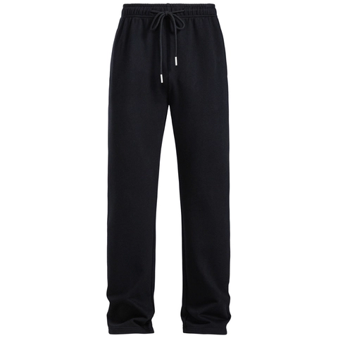 Men's Cotton Blend Sweatpants Old Money Style Micro Wide Straight Leg Casual Pants Drawstring Elastic Waist Trousers For Men