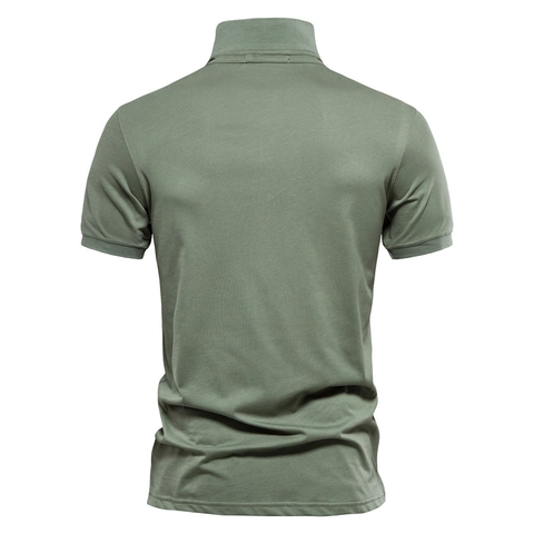 Polo de Algodón Puro para Hombre Transpirable Piqué de Manga Corta Con Bordado de Cabeza de León Estilo de Negocios Casual de Verano