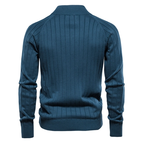 Herren Strickjacke Stehkragen Reißverschluss Diamant Jacquard Baumwolle Pullover Jacke Warm Lässig Oberbekleidung Für Den Alltag