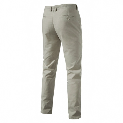 Pantalones Casuales de Lino de Algodón para Hombre Transpirables de Pierna Recta Color Sólido Multi Bolsillo Cintura Media para el Viaje Diario