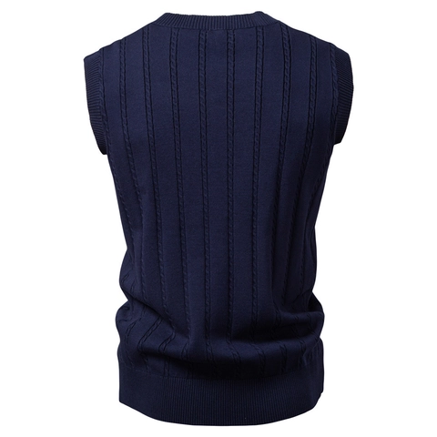 Herren Business Casual V-Ausschnitt Zopfmuster Weste Viskosemischung Ärmelloser Pullover Retro Dicke Elastische Weste Herbst Winter Oberbekleidung