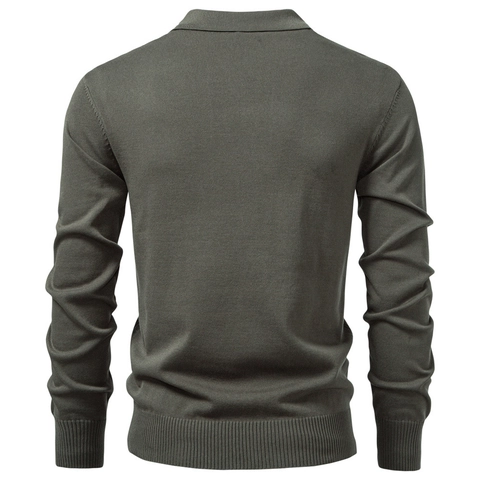 Quarter Zip Strick Polo Shirt Herren Business Casual Strukturierte Viskosemischung Atmungsaktiv Slim Fit Langarm Pullover Urban