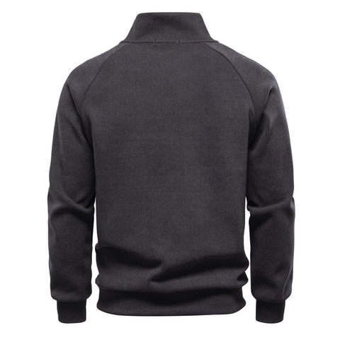 Men Fashion Stand Collar Asymmetric Zipper Sweatshirt Thick Fleece Lined Autumn Winter Raglan Sleeve Top Casual Loose Jacket For Men
