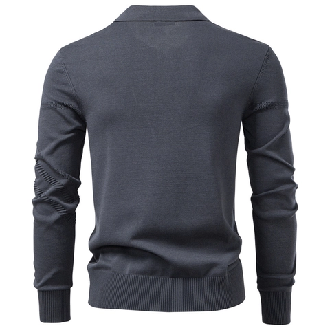 Heren Business Casual Lange Mouw Gebreide Polo Sweater Reverskraag Geometrische Jacquard Pullover Stedelijk Eenvoudig Viscosemix Breigoed