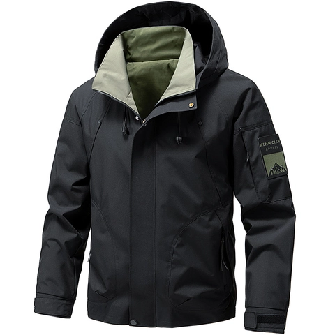 Veste de Travail à Capuche Légère pour Hommes Coupe-Vent Extérieur Décontracté Coupe-Vent Top pour le Printemps Automne Jeunesse Coupe Ample Zip Up Manteaux de Plein Air